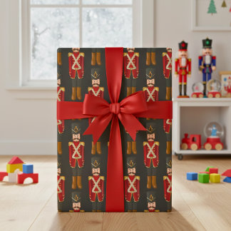 Papier Cadeau Soldat de jouet traditionnel Casse-Noisette Fêtes 