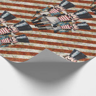 Papier Cadeau Soldats casse-noisette rayés 