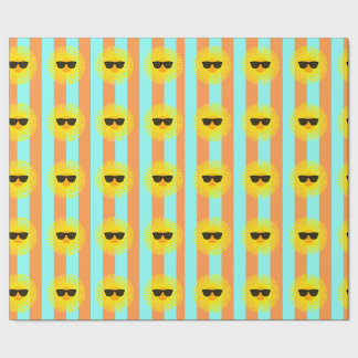 Papier Cadeau Soleil avec lunettes de soleil foncé sur les bande
