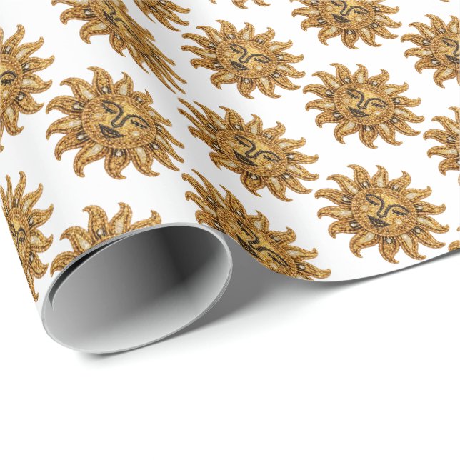 Papier Cadeau Soleil brodé (Coin rond)
