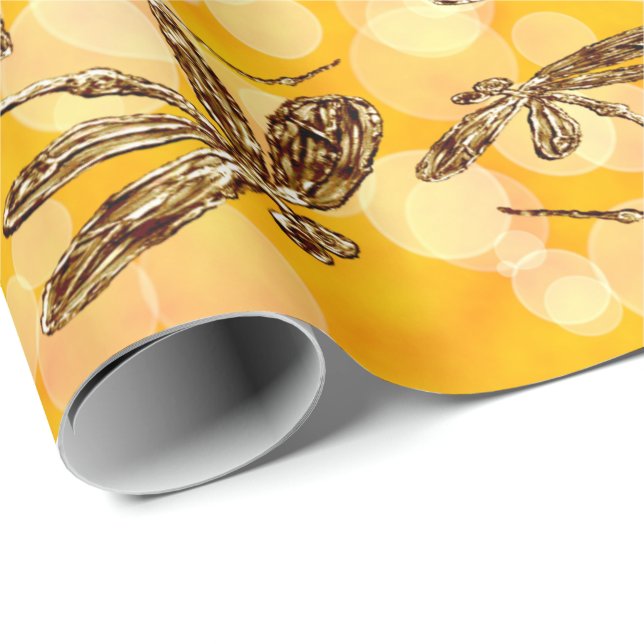 Papier Cadeau Soleil de libellule (Coin rond)
