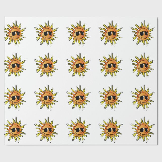 PAPIER CADEAU SOLEIL D'ÉTÉ FRAIS (Plat)