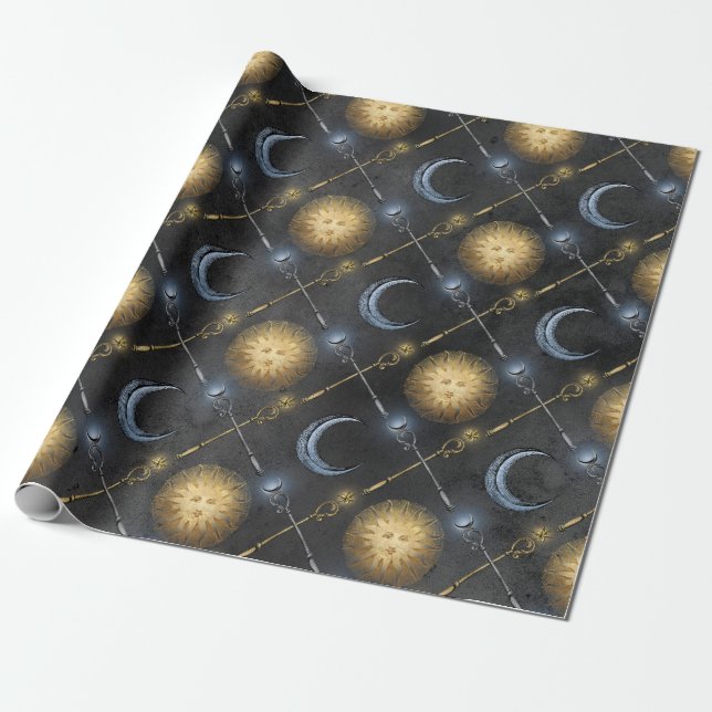 Papier Cadeau Soleil et Lune de Sorcier (Déroulé)