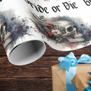 Papier Cadeau Sombre et Siniètre Enterrement de Vie de Jeune Fil