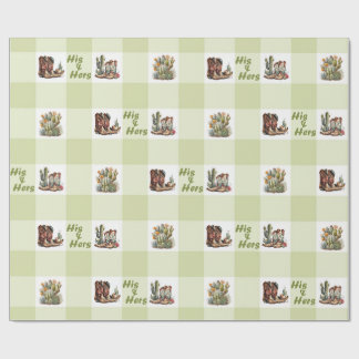 Papier Cadeau Son & ses Cowboy & Cowgirl Boots Enveloppement Pap