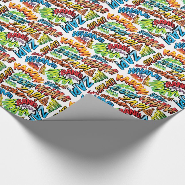 Papier Cadeau Sons de Pop Art de Bande Dessinée (Coin)