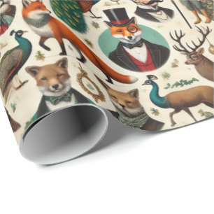 Papier Cadeau Sophisticated Aristocratic Christmas Wrapping Pape