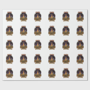 Papier Cadeau Sorcière allemande folle de la chienne de Hallowee