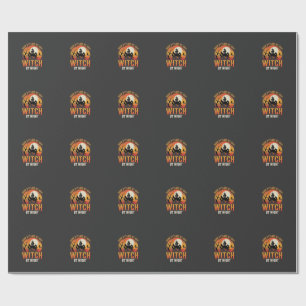 Papier Cadeau Sorcière Coiffeuse Halloween Design Vintage_1