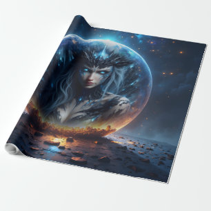Papier Cadeau Sorcière Cosmique – Née de la Sphère Stellaire.
