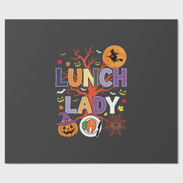 Papier Cadeau Sorcière de cuisine de dame de déjeuner d'Hallowee (Plat)