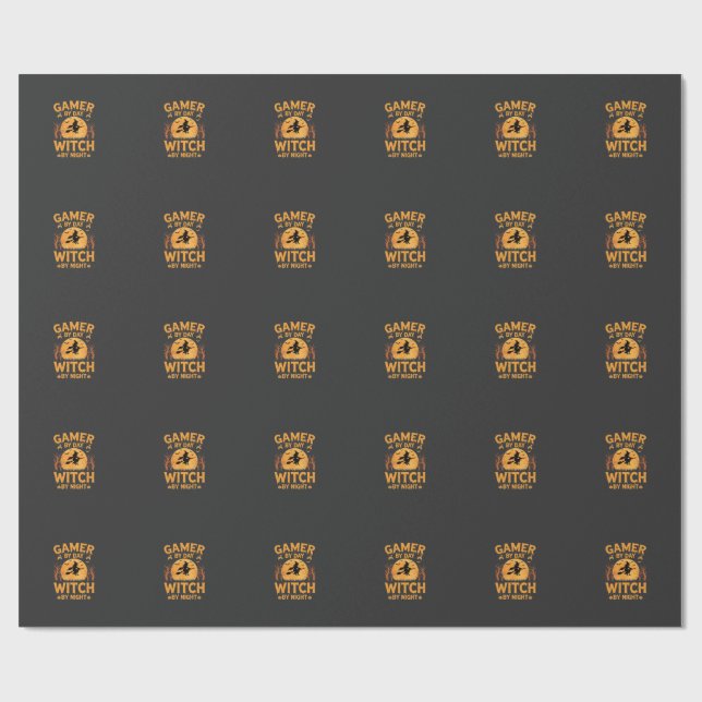 Papier Cadeau Sorcière de jeu Halloween conception de jeu (Plat)