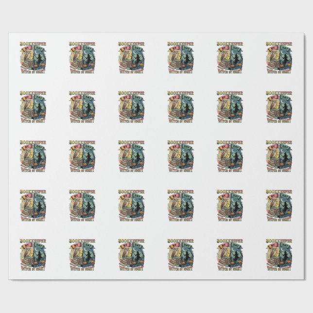 Papier Cadeau Sorcière de jour de comptable Nuit d'Halloween Liv (Plat)