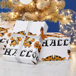 Papier Cadeau Sorcière errante Éffrayant Jack O Lanterns Hallowe