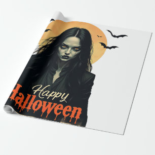Papier Cadeau Sorcière gothique d'Halloween