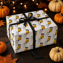 Papier cadeau Sorcière Hou, Chauves-souris & Lune