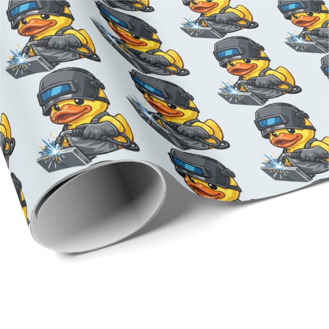 Papier Cadeau Soudeur Canard en Caoutchouc (Coin rond)