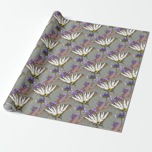 Papier Cadeau Soudure Jaune Commune Sur Fleurs Lilac Noir O (Déroulé)