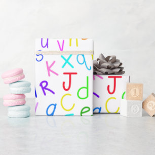 Papier Cadeau Soupe Alphabet (sur fond blanc)