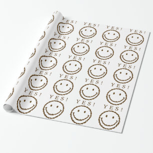 Papier Cadeau Souriez avec des haricots au café