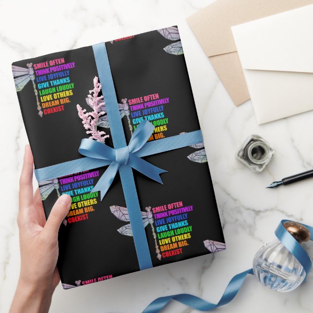 Papier Cadeau Sourire de libellule Pensez souvent de manière pos (Cadeaux)