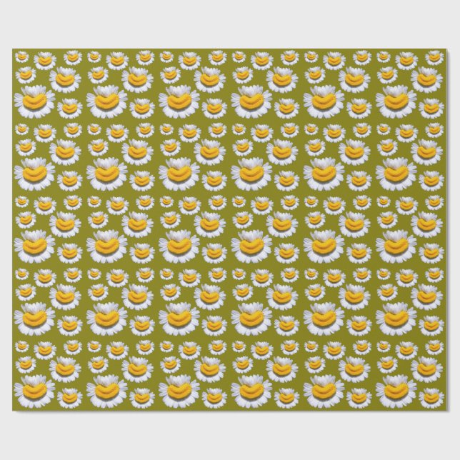 Papier Cadeau Sourires joyeux de camomilles (Plat)