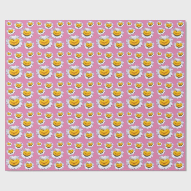 Papier Cadeau Sourires joyeux de camomilles (Plat)