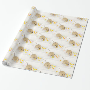 Papier Cadeau Souris avec Cornes à bonbons