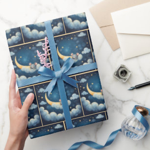 Papier Cadeau Souris dormant dans un nuage