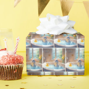 Papier Cadeau Souris et canard dans le bain de bulle