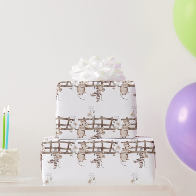 Papier Cadeau Souris Jacquard douce avec cuillère, clôture, sour (Cadeaux de fête)