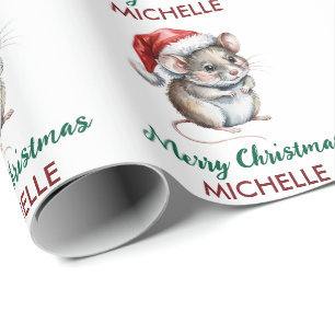 Papier Cadeau Souris Personnalisée Tendance avec Chapeau de Père