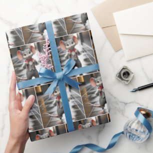 Papier Cadeau Souris portant un nœud papillon