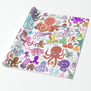 Papier Cadeau Sous la mer Boutique Octopus envelopper cadeau