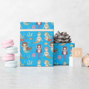 Papier Cadeau Sous la mer, une bonne sirène fait ce que font les