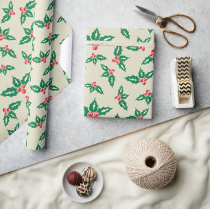 Papier Cadeau Sous la Mistletoe minimaliste Noël sans couture