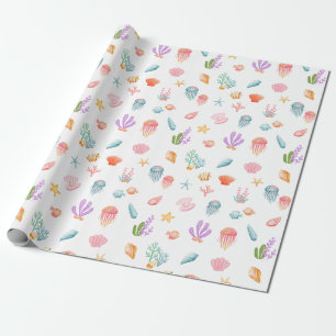 Papier Cadeau Sous le Motif marin