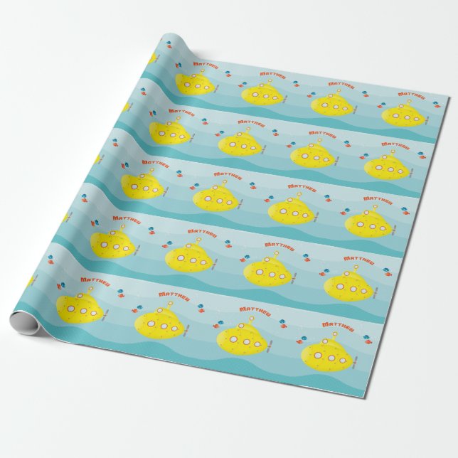Papier Cadeau Sous-marin jaune profond (Déroulé)