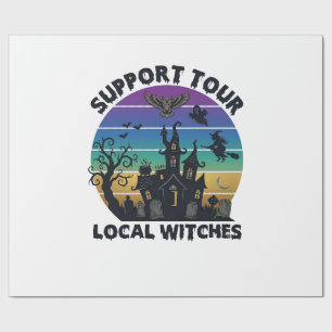 Papier Cadeau Soutenez la tournée des sorcières locales Hallowee