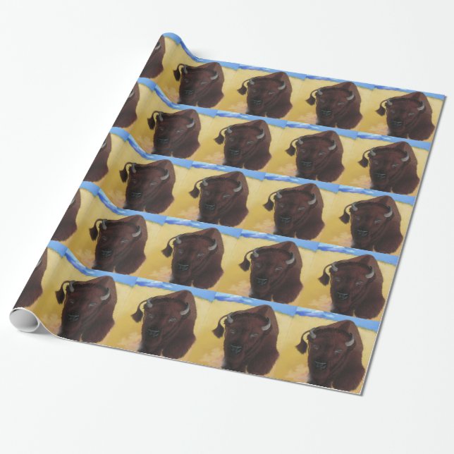 Papier Cadeau Soutenu de Buffalo de bison de tonnerre (Déroulé)