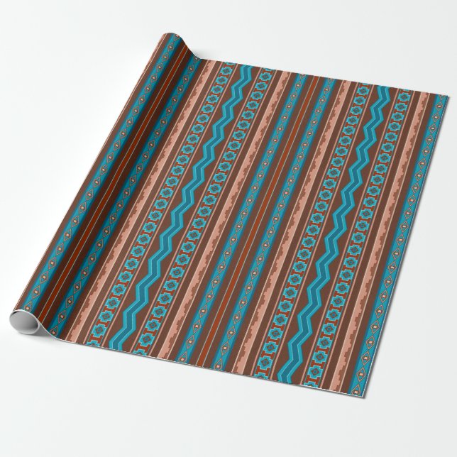 Papier Cadeau Southwest Style Geometric Cameron Gorge Design (Déroulé)