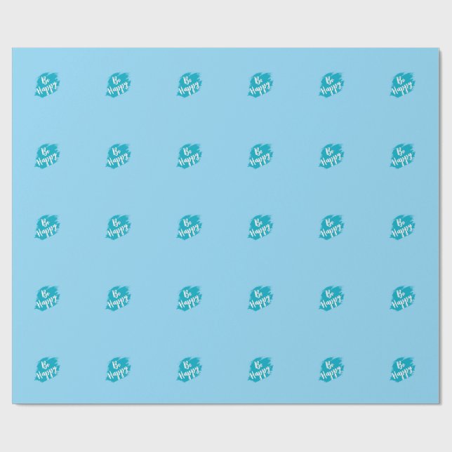 Papier Cadeau soyez heureux texte (Plat)