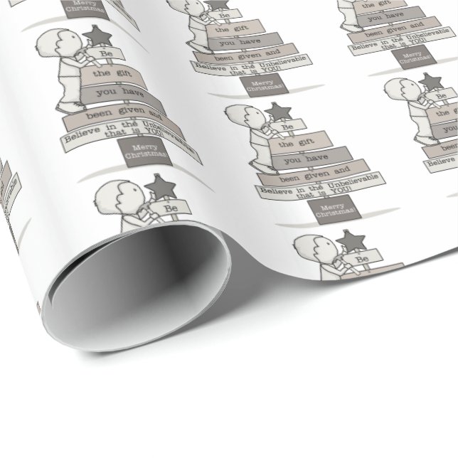 Papier Cadeau Soyez l'arbre de Noël-cadeau (Coin rond)