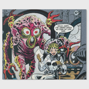 Papier Cadeau Space Adventures #12 Drôle les années 50 Retro Sci