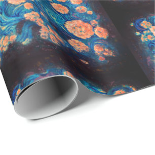 Papier Cadeau Space Mimosa Golden Nebula Blossom