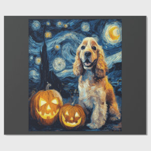 Papier Cadeau Spaniel Cocker Américain Chien Mignon Halloween Ja