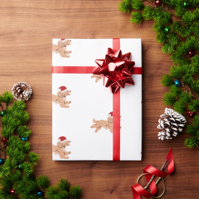 Papier Cadeau Spaniel de Noël  (Cadeau de vacances)
