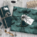 Papier Cadeau Sparkling Palm Leaves Pattern Teal ID831<br><div class="desc">Turn the glam up a notch with this unique tropical print of overlapping palms leaves in a seamless pattern that adds a little sparkle and depth of shadows to the lush foliage. This version is glittering shades from light teal to dark sea green. Search ID831 to see other color options...</div>