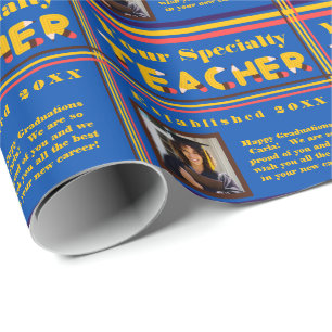 Papier Cadeau Spécialité enseignant personnalisée - Photo