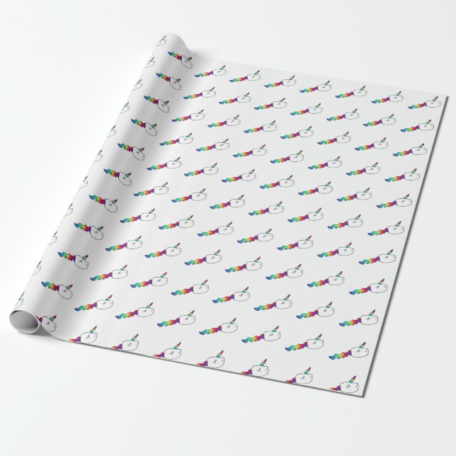 Papier Cadeau Sperme drôle de natation de licorne d'arc-en-ciel (Déroulé)